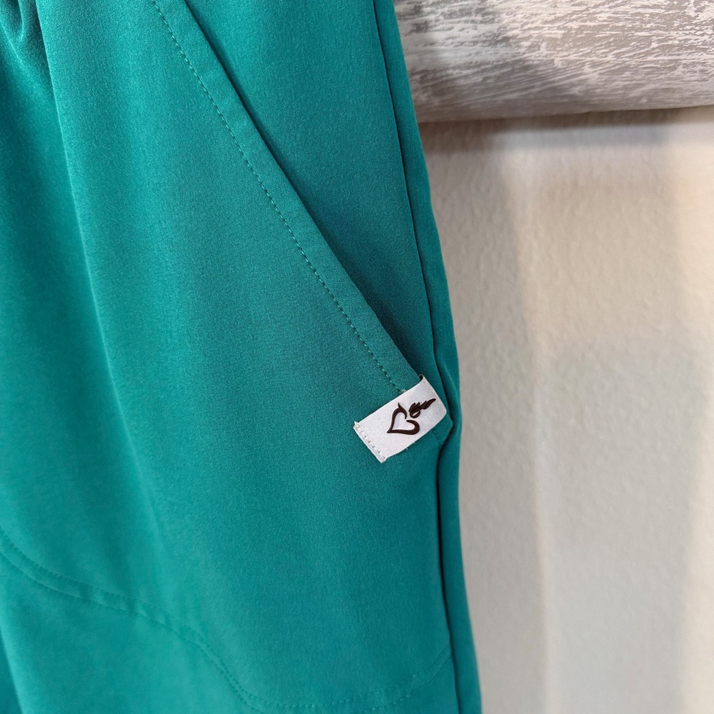 Torrid Active Womens Teal Green Sleeveless Romper Elastic Waist Pockets Sz 14/16 - Picture 7 of 9